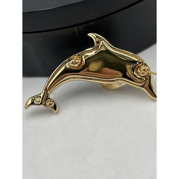 * SWAROVSKI Signed Vintage Clear Crystal Pave Dolphin Sea Pin/Brooch Retired - Picture 13 of 16